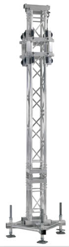 Traversenelement Eurotruss FD34, Groundsupport-System Tower (mit 3-Weg-Sleeveblock)